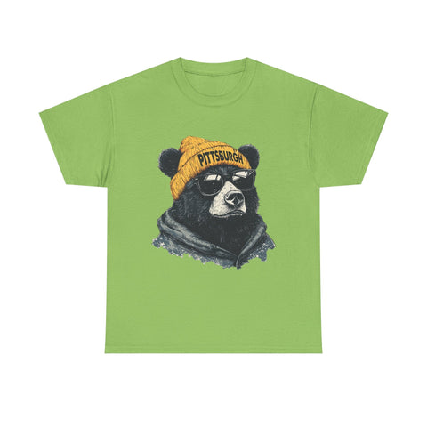 Pittsburgh Bear - Unisex Heavy Cotton Tee T-Shirt - YinzerShop