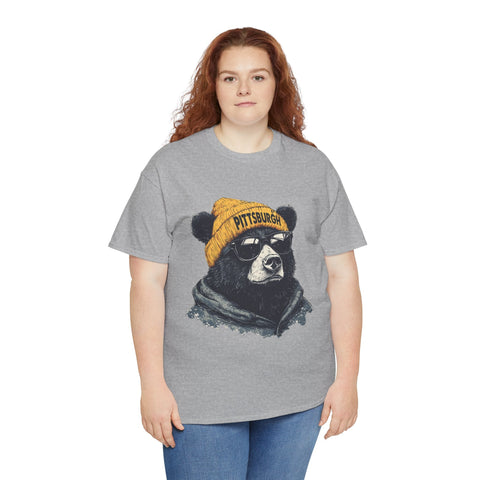 Pittsburgh Bear - Unisex Heavy Cotton Tee T-Shirt - YinzerShop