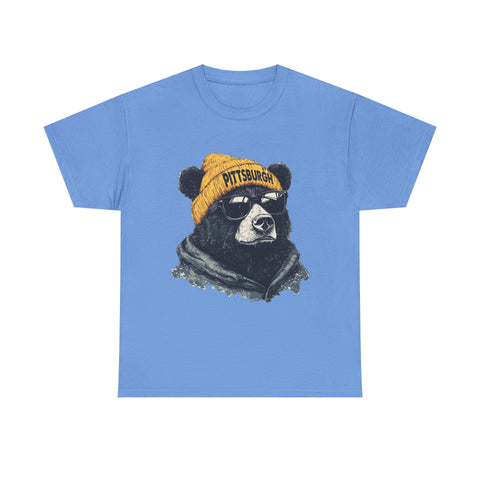Pittsburgh Bear - Unisex Heavy Cotton Tee T-Shirt - YinzerShop