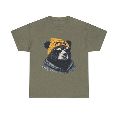Pittsburgh Bear - Unisex Heavy Cotton Tee T-Shirt - YinzerShop