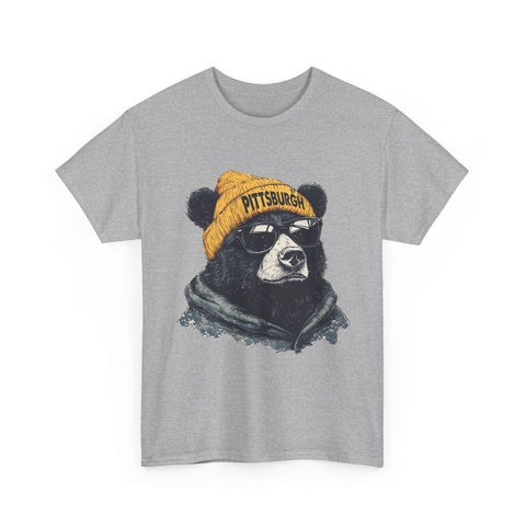 Pittsburgh Bear - Unisex Heavy Cotton Tee T-Shirt - YinzerShop