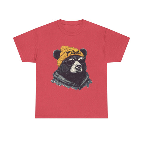 Pittsburgh Bear - Unisex Heavy Cotton Tee T-Shirt - YinzerShop