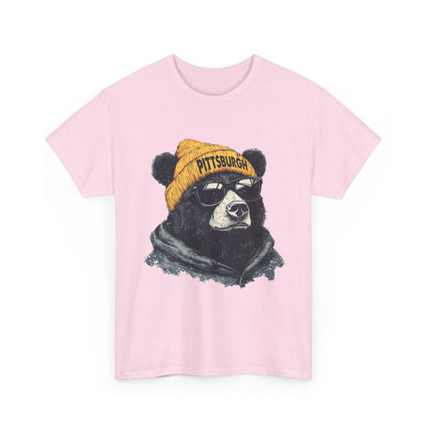 Pittsburgh Bear - Unisex Heavy Cotton Tee T-Shirt - YinzerShop