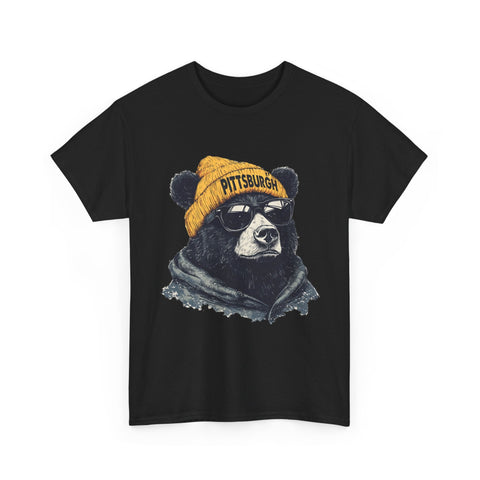 Pittsburgh Bear - Unisex Heavy Cotton Tee T-Shirt - YinzerShop