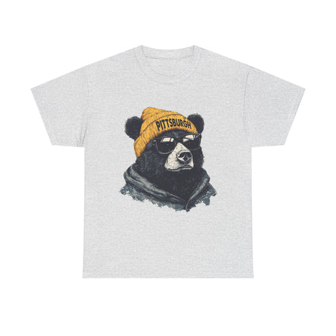 Pittsburgh Bear - Unisex Heavy Cotton Tee T-Shirt - YinzerShop