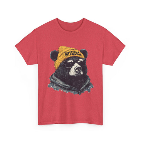 Pittsburgh Bear - Unisex Heavy Cotton Tee T-Shirt - YinzerShop