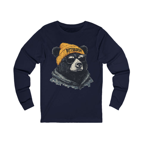 Pittsburgh Bear - Unisex Long Sleeve Tee Long Sleeve Shirt - YinzerShop