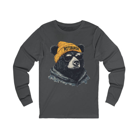 Pittsburgh Bear - Unisex Long Sleeve Tee Long Sleeve Shirt - YinzerShop