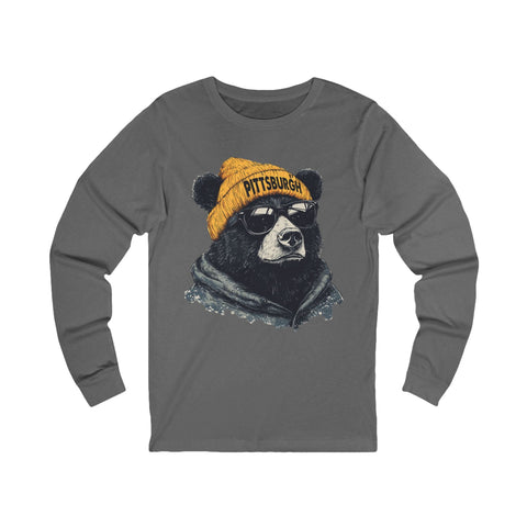 Pittsburgh Bear - Unisex Long Sleeve Tee Long Sleeve Shirt - YinzerShop