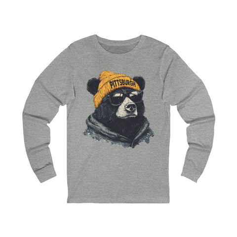 Pittsburgh Bear - Unisex Long Sleeve Tee Long Sleeve Shirt - YinzerShop
