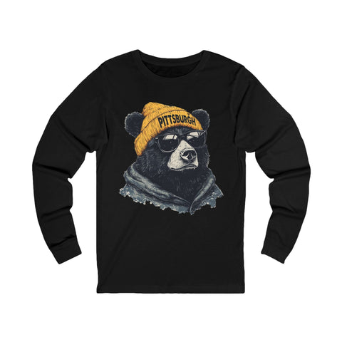 Pittsburgh Bear - Unisex Long Sleeve Tee Long Sleeve Shirt - YinzerShop