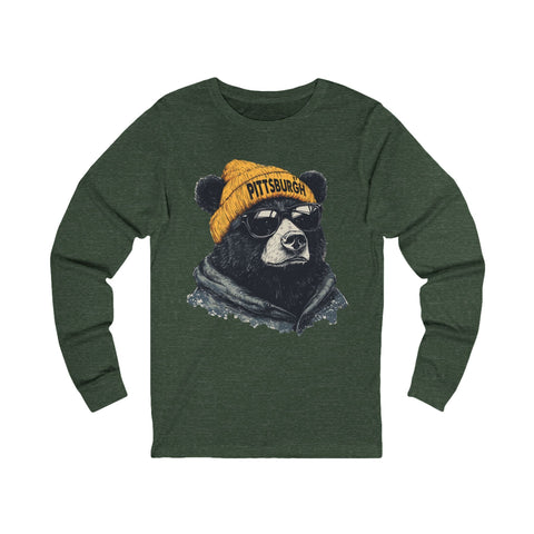 Pittsburgh Bear - Unisex Long Sleeve Tee Long Sleeve Shirt - YinzerShop