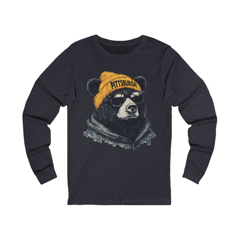 Pittsburgh Bear - Unisex Long Sleeve Tee Long Sleeve Shirt - YinzerShop