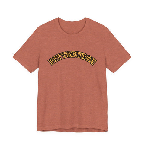 Pittsburgh Block Letter Short Sleeve T-Shirt T-Shirt - YinzerShop