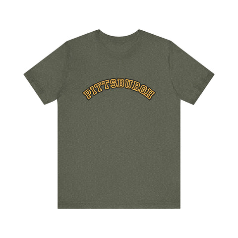 Pittsburgh Block Letter Short Sleeve T-Shirt T-Shirt - YinzerShop