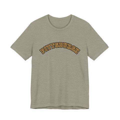 Pittsburgh Block Letter Short Sleeve T-Shirt T-Shirt - YinzerShop