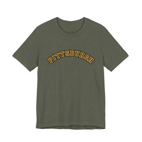 Pittsburgh Block Letter Short Sleeve T-Shirt T-Shirt - YinzerShop