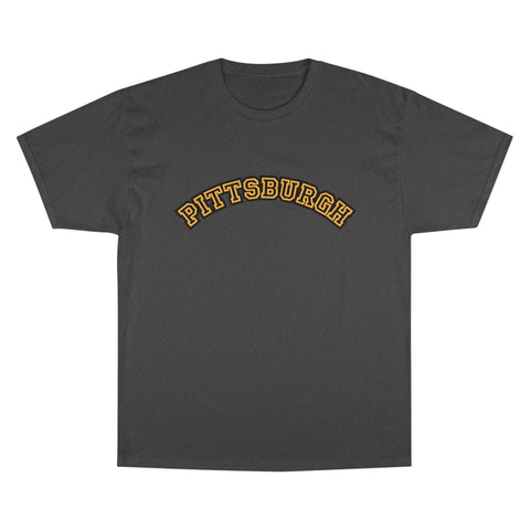 Pittsburgh Block Letters - Champion T-Shirt T-Shirt - YinzerShop