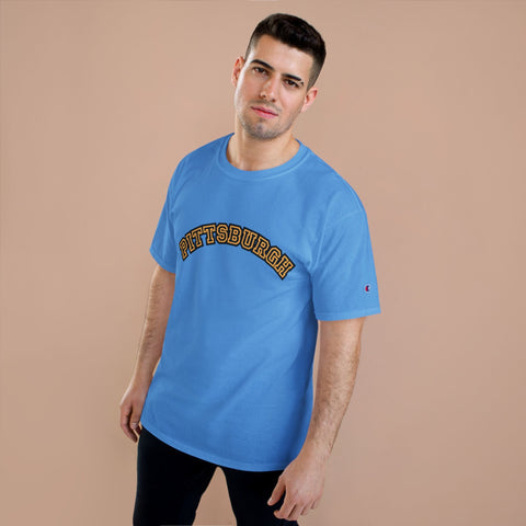 Pittsburgh Block Letters - Champion T-Shirt T-Shirt - YinzerShop