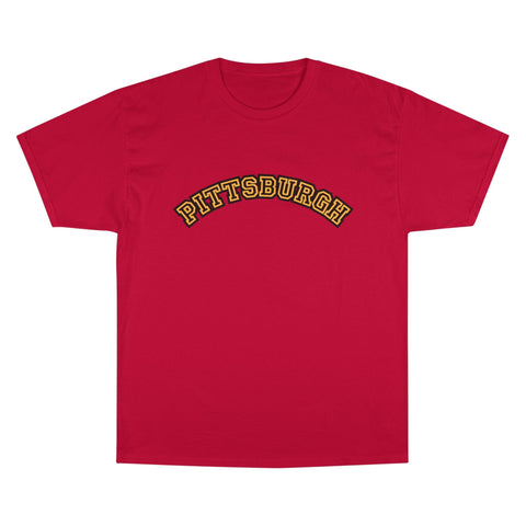 Pittsburgh Block Letters - Champion T-Shirt T-Shirt - YinzerShop