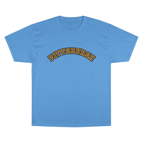 Pittsburgh Block Letters - Champion T-Shirt T-Shirt - YinzerShop
