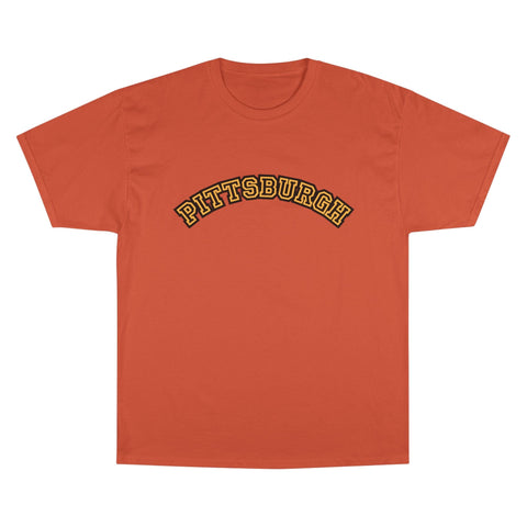 Pittsburgh Block Letters - Champion T-Shirt T-Shirt - YinzerShop