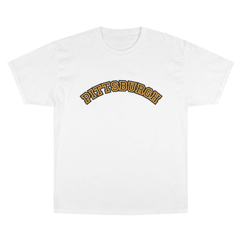 Pittsburgh Block Letters - Champion T-Shirt T-Shirt - YinzerShop