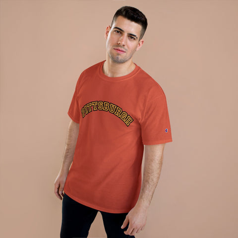 Pittsburgh Block Letters - Champion T-Shirt T-Shirt - YinzerShop