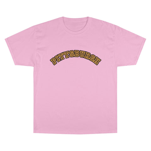 Pittsburgh Block Letters - Champion T-Shirt T-Shirt - YinzerShop