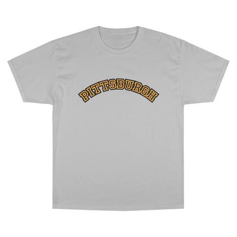 Pittsburgh Block Letters - Champion T-Shirt T-Shirt - YinzerShop