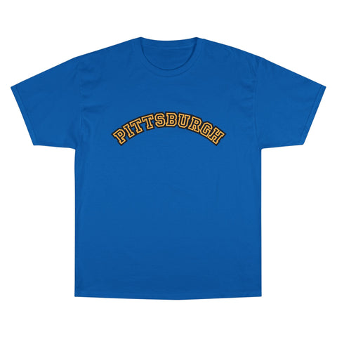Pittsburgh Block Letters - Champion T-Shirt T-Shirt - YinzerShop