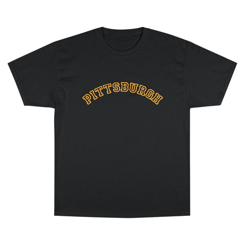Pittsburgh Block Letters - Champion T-Shirt T-Shirt - YinzerShop