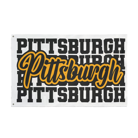 Pittsburgh Block Letters - Double Sided Flag Home Decor - YinzerShop