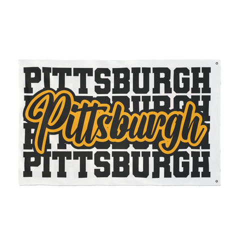Pittsburgh Block Letters - Double Sided Flag Home Decor - YinzerShop
