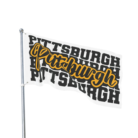 Pittsburgh Block Letters - Double Sided Flag Home Decor - YinzerShop