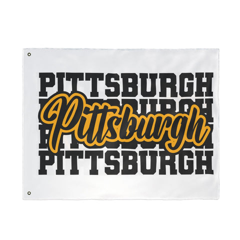 Pittsburgh Block Letters - Double Sided Flag Home Decor - YinzerShop