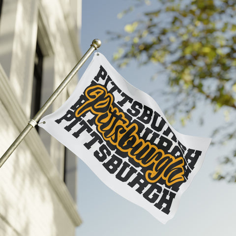 Pittsburgh Block Letters - Double Sided Flag Home Decor - YinzerShop