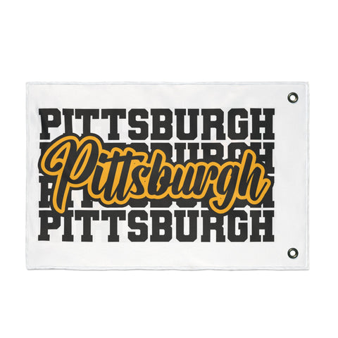 Pittsburgh Block Letters - Double Sided Flag Home Decor - YinzerShop