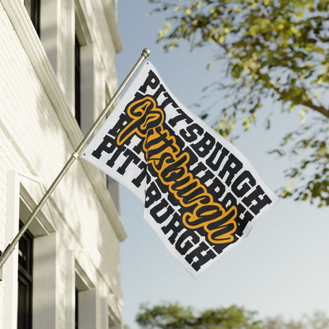 Pittsburgh Block Letters - Double Sided Flag Home Decor - YinzerShop