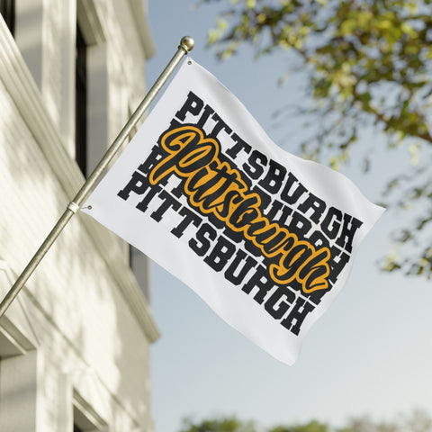 Pittsburgh Block Letters - Double Sided Flag Home Decor - YinzerShop