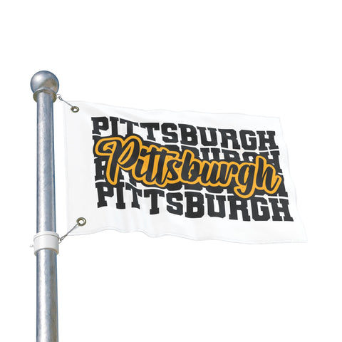 Pittsburgh Block Letters - Double Sided Flag Home Decor - YinzerShop