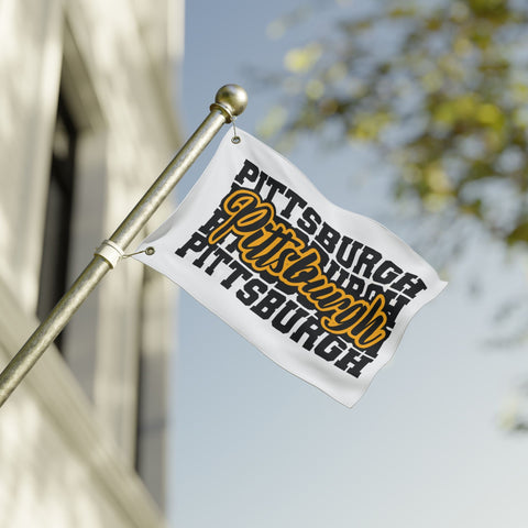 Pittsburgh Block Letters - Double Sided Flag Home Decor - YinzerShop