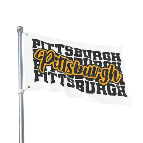 Pittsburgh Block Letters - Double Sided Flag Home Decor - YinzerShop