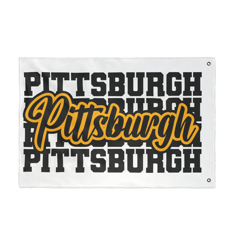 Pittsburgh Block Letters - Double Sided Flag Home Decor - YinzerShop