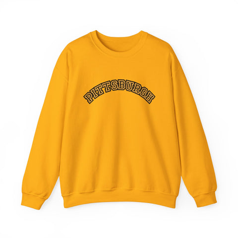 Pittsburgh Block Letters - Heavy Blend™ Crewneck Sweatshirt Sweatshirt - YinzerShop