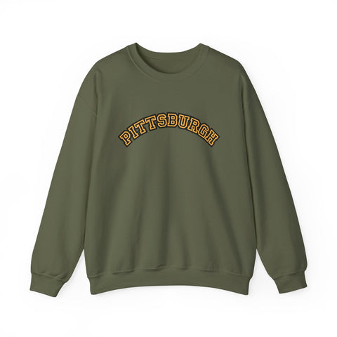 Pittsburgh Block Letters - Heavy Blend™ Crewneck Sweatshirt Sweatshirt - YinzerShop