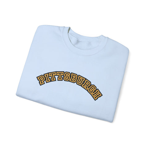 Pittsburgh Block Letters - Heavy Blend™ Crewneck Sweatshirt Sweatshirt - YinzerShop
