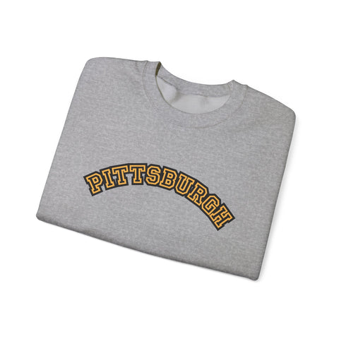 Pittsburgh Block Letters - Heavy Blend™ Crewneck Sweatshirt Sweatshirt - YinzerShop