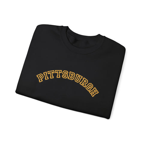 Pittsburgh Block Letters - Heavy Blend™ Crewneck Sweatshirt Sweatshirt - YinzerShop
