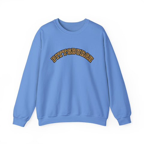 Pittsburgh Block Letters - Heavy Blend™ Crewneck Sweatshirt Sweatshirt - YinzerShop
